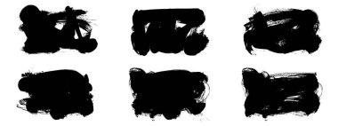 Siyah fırça darbesi ve doku. Grunge vektör soyut el boyalı element. Altı çizili ve sınır tasarımı.
