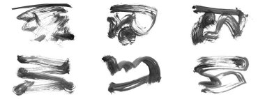 Siyah fırça darbesi ve doku. Grunge vektör soyut el boyalı element. Altı çizili ve sınır tasarımı.