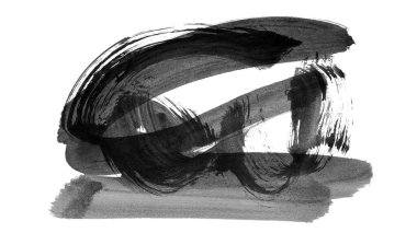 Siyah fırça darbesi ve doku. Grunge vektör soyut el boyalı element. Altı çizili ve sınır tasarımı.