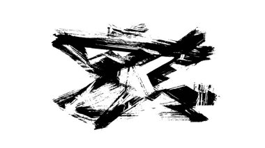 Siyah fırça darbesi ve doku. Grunge soyut elle boyanmış elementler. Altı çizili ve sınır tasarımı.