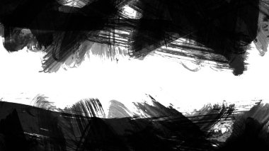 Siyah fırça darbesi ve doku. Grunge vektör soyut el boyalı element. Altı çizili ve sınır tasarımı.