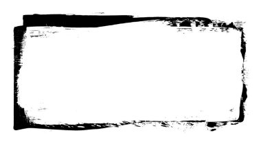 Siyah fırça darbesi ve doku. Grunge vektör soyut el boyalı element. Altı çizili ve sınır tasarımı.