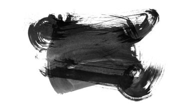 Siyah fırça darbesi ve doku. Grunge vektör soyut el boyalı element. Altı çizili ve sınır tasarımı.