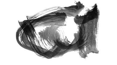 Siyah fırça darbesi ve doku. Grunge vektör soyut el boyalı element. Altı çizili ve sınır tasarımı.