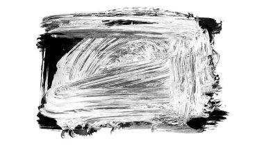 Siyah fırça darbesi ve doku. Grunge vektör soyut el boyalı element. Altı çizili ve sınır tasarımı.