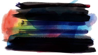 Siyah fırça darbesi ve doku. Grunge vektör soyut el boyalı element. Altı çizili ve sınır tasarımı.