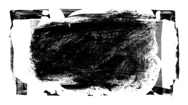 Siyah fırça darbesi ve doku. Grunge vektör soyut el boyalı element. Altı çizili ve sınır tasarımı.