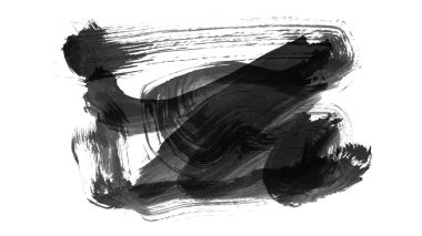 Siyah fırça darbesi ve doku. Grunge vektör soyut el boyalı element. Altı çizili ve sınır tasarımı.