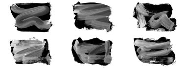 Siyah fırça darbesi ve doku. Grunge vektör soyut el boyalı element. Altı çizili ve sınır tasarımı.