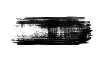 Siyah fırça darbesi ve doku. Grunge vektör soyut el boyalı element. Altı çizili ve sınır tasarımı.