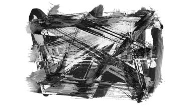 Siyah fırça darbesi ve doku. Grunge vektör soyut el boyalı element. Altı çizili ve sınır tasarımı.