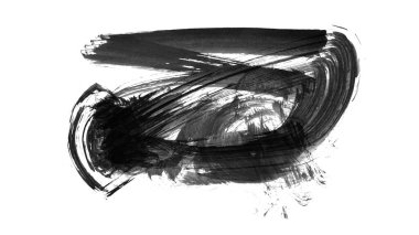 Siyah fırça darbesi ve doku. Grunge vektör soyut el boyalı element. Altı çizili ve sınır tasarımı.