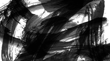 Siyah fırça darbesi ve doku. Grunge vektör soyut el boyalı element. Altı çizili ve sınır tasarımı.