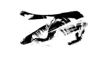 Siyah fırça darbesi ve doku. Grunge vektör soyut el boyalı element. Altı çizili ve sınır tasarımı.