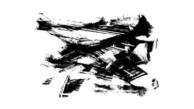 Siyah fırça darbesi ve doku. Grunge soyut elle boyanmış elementler. Altı çizili ve sınır tasarımı.