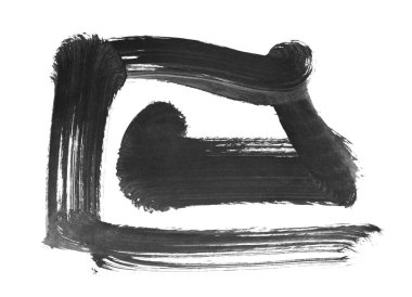 siyah mürekkep fırçası vuruşu. resimleme.