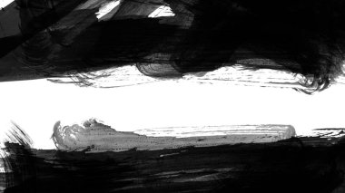 Siyah fırça darbesi ve doku. Grunge vektör soyut el boyalı element. Altı çizili ve sınır tasarımı.