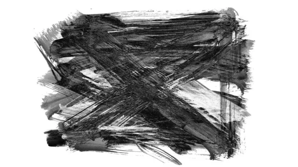 Siyah fırça darbesi ve doku. Grunge vektör soyut el boyalı element. Altı çizili ve sınır tasarımı.