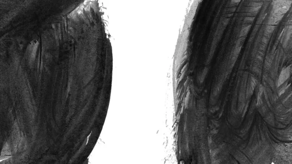 Siyah fırça darbesi ve doku. Grunge soyut elle boyanmış elementler. Altı çizili ve sınır tasarımı.