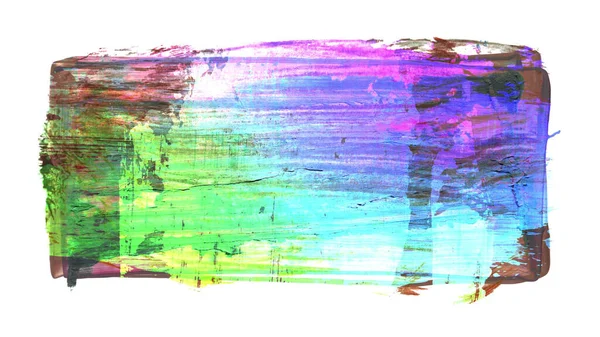 Renkli fırça darbesi ve doku. Grunge vektör soyut el boyalı element. Altı çizili ve sınır tasarımı.