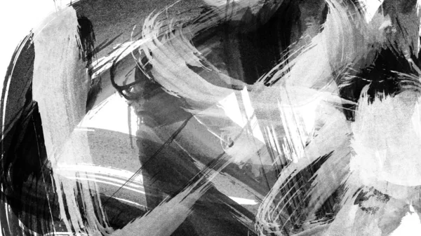 Siyah fırça darbesi ve doku. Grunge vektör soyut el boyalı element. Altı çizili ve sınır tasarımı.