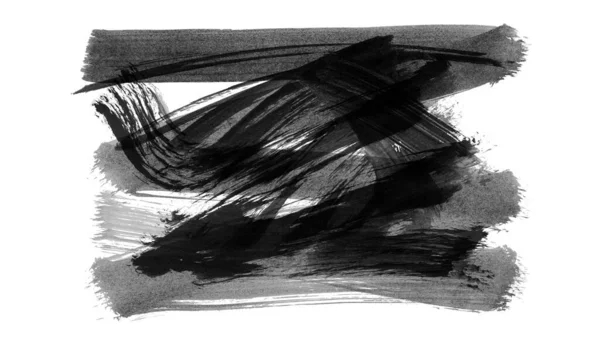 Siyah fırça darbesi ve doku. Grunge vektör soyut el boyalı element. Altı çizili ve sınır tasarımı.