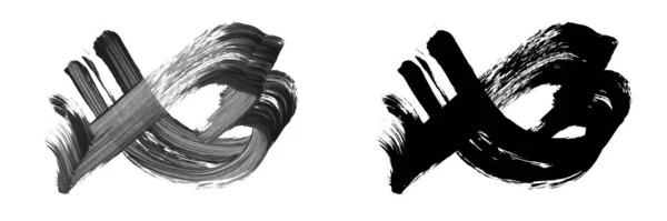 black ink brush strokes. vector illustration.