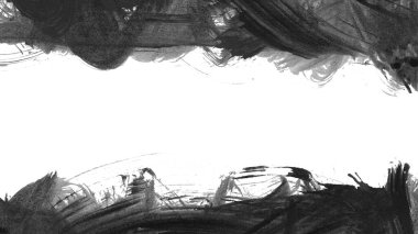 Siyah fırça darbesi ve doku. Grunge soyut elle boyanmış elementler. Altı çizili ve sınır tasarımı.