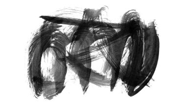 siyah mürekkep fırçası vuruşu. resimleme.