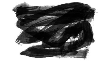 Siyah fırça darbesi ve doku. Grunge vektör soyut el boyalı element. Altı çizili ve sınır tasarımı.