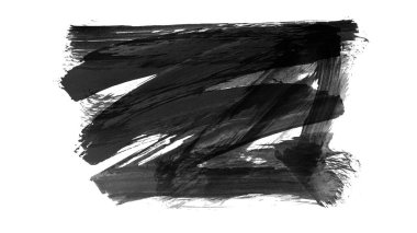 Siyah fırça darbesi ve doku. Grunge vektör soyut el boyalı element. Altı çizili ve sınır tasarımı.