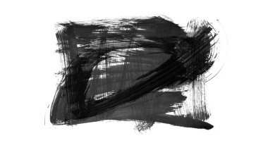 Siyah fırça darbesi ve doku. Grunge vektör soyut el boyalı element. Altı çizili ve sınır tasarımı.