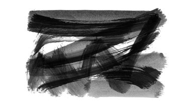 Siyah fırça darbesi ve doku. Grunge vektör soyut el boyalı element. Altı çizili ve sınır tasarımı.