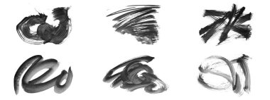 Siyah fırça darbesi ve doku. Grunge vektör soyut el boyalı element. Altı çizili ve sınır tasarımı.