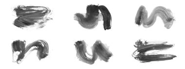 Siyah fırça darbesi ve doku. Grunge vektör soyut el boyalı element. Altı çizili ve sınır tasarımı.