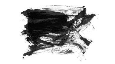 Siyah fırça darbesi ve doku. Grunge vektör soyut el boyalı element. Altı çizili ve sınır tasarımı.