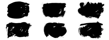 Siyah fırça darbesi ve doku. Grunge vektör soyut el boyalı element. Altı çizili ve sınır tasarımı.