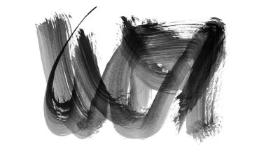 Siyah fırça darbesi ve doku. Grunge vektör soyut el boyalı element. Altı çizili ve sınır tasarımı.