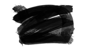 Siyah fırça darbesi ve doku. Grunge vektör soyut el boyalı element. Altı çizili ve sınır tasarımı.