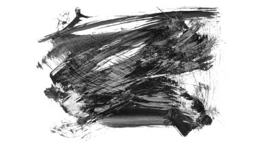 Siyah fırça darbesi ve doku. Grunge vektör soyut el boyalı element. Altı çizili ve sınır tasarımı.