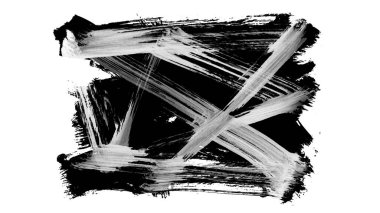 Siyah fırça darbesi ve doku. Grunge vektör soyut el boyalı element. Altı çizili ve sınır tasarımı.