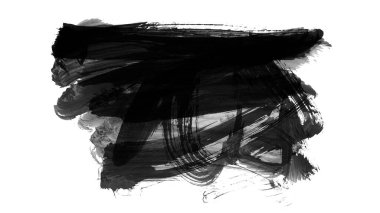 Siyah fırça darbesi ve doku. Grunge vektör soyut el boyalı element. Altı çizili ve sınır tasarımı.