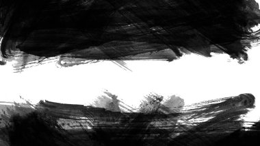 Siyah fırça darbesi ve doku. Grunge vektör soyut el boyalı element. Altı çizili ve sınır tasarımı.