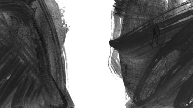 Siyah fırça darbesi ve doku. Grunge soyut elle boyanmış elementler. Altı çizili ve sınır tasarımı.