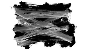 Siyah fırça darbesi ve doku. Grunge vektör soyut el boyalı element. Altı çizili ve sınır tasarımı.