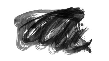 Siyah fırça darbesi ve doku. Grunge vektör soyut el boyalı element. Altı çizili ve sınır tasarımı.