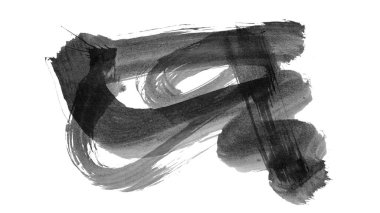 Siyah fırça darbesi ve doku. Grunge vektör soyut el boyalı element. Altı çizili ve sınır tasarımı.