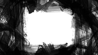 Siyah fırça darbesi ve doku. Grunge vektör soyut el boyalı element. Altı çizili ve sınır tasarımı.