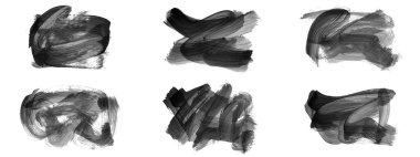 Siyah fırça darbesi ve doku. Grunge vektör soyut el boyalı element. Altı çizili ve sınır tasarımı.