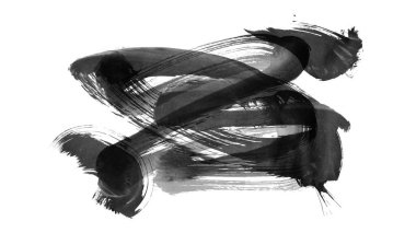 Siyah fırça darbesi ve doku. Grunge vektör soyut el boyalı element. Altı çizili ve sınır tasarımı.